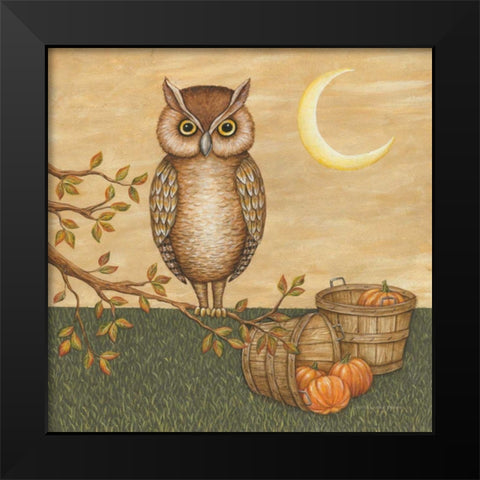 Halloween Owl Black Modern Wood Framed Art Print by Brown, David Carter