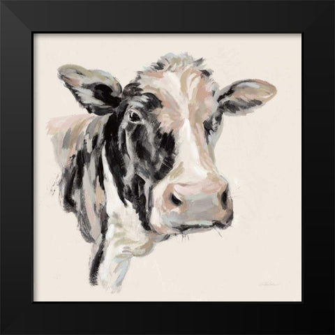 Expressionistic Cow I Neutral Black Modern Wood Framed Art Print by Vassileva, Silvia
