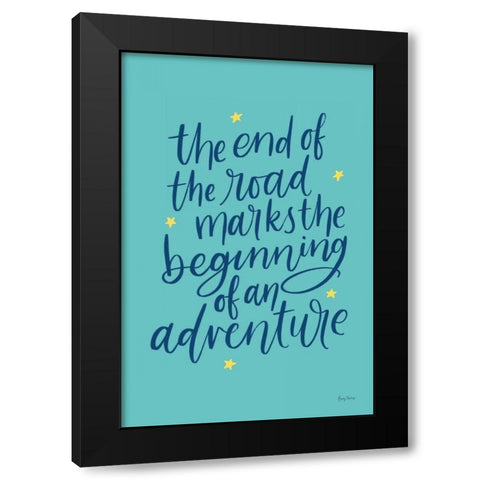 Graduation III Aqua Black Modern Wood Framed Art Print with Double Matting by Thorns, Becky