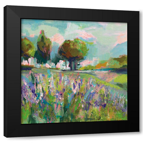 Field of Flowers Black Modern Wood Framed Art Print with Double Matting by Vertentes, Jeanette