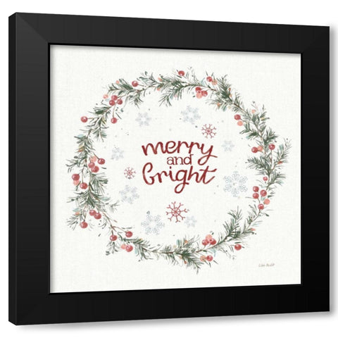 A Christmas Weekend Merry and Bright Black Modern Wood Framed Art Print with Double Matting by Audit, Lisa