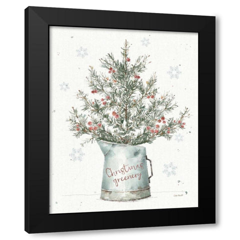A Christmas Weekend II Greenery Black Modern Wood Framed Art Print with Double Matting by Audit, Lisa