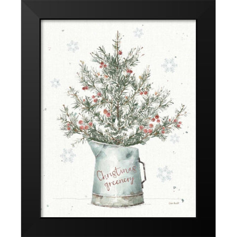A Christmas Weekend II Greenery Black Modern Wood Framed Art Print by Audit, Lisa