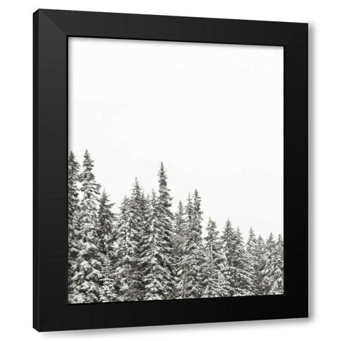 Gold Lake Trees Black Modern Wood Framed Art Print by Marshall, Laura