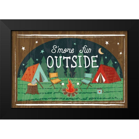 Comfy Camping VII Black Modern Wood Framed Art Print by Averinos, Melissa