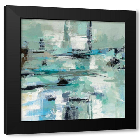 Sage Sea Foam Black Modern Wood Framed Art Print with Double Matting by Vassileva, Silvia