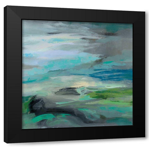 Volcano Edge Black Modern Wood Framed Art Print with Double Matting by Vassileva, Silvia