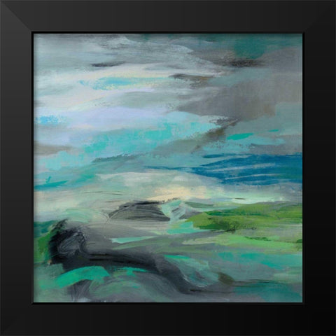 Volcano Edge Black Modern Wood Framed Art Print by Vassileva, Silvia