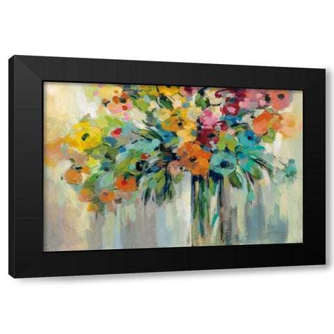 Cloud of Flowers Black Modern Wood Framed Art Print with Double Matting by Vassileva, Silvia