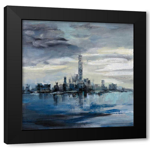 Manhattan Winter Black Modern Wood Framed Art Print by Vassileva, Silvia