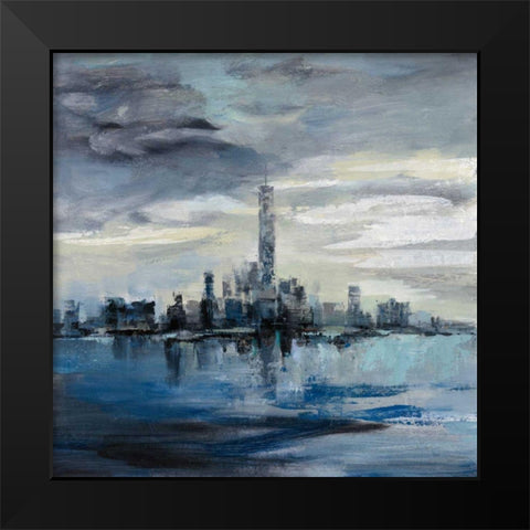 Manhattan Winter Black Modern Wood Framed Art Print by Vassileva, Silvia