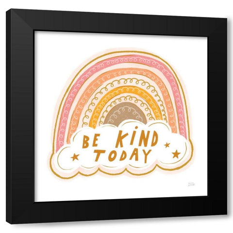 Be Kind Today Black Modern Wood Framed Art Print with Double Matting by Averinos, Melissa