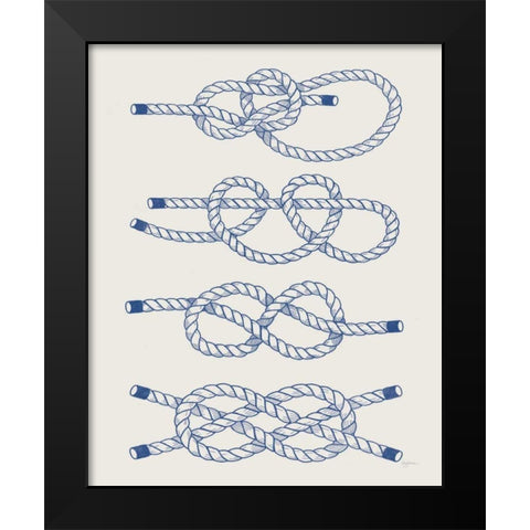Vintage Sailing Knots XIV Black Modern Wood Framed Art Print by Urban, Mary