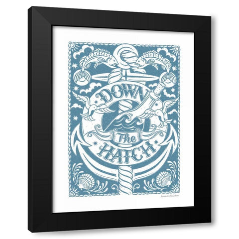 Down the Hatch Black Modern Wood Framed Art Print by Snowdon, Alexandra