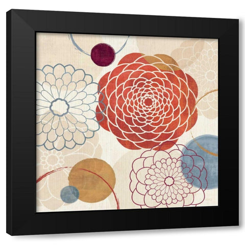 Abstract Bouquet I Black Modern Wood Framed Art Print with Double Matting by Charron, Veronique