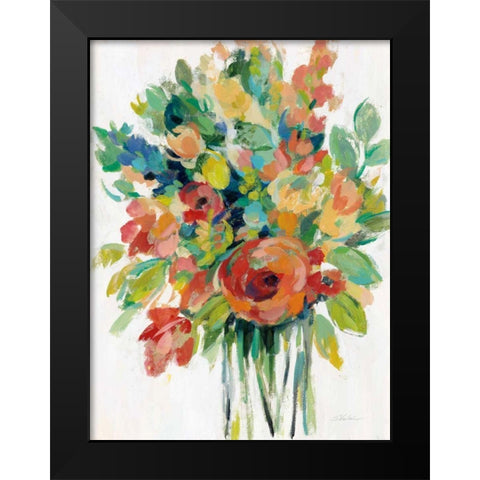 Earthy Colors Bouquet I White Black Modern Wood Framed Art Print by Vassileva, Silvia