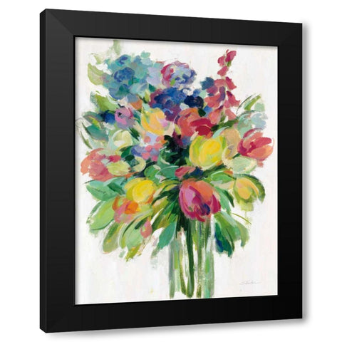 Earthy Colors Bouquet II White Black Modern Wood Framed Art Print with Double Matting by Vassileva, Silvia