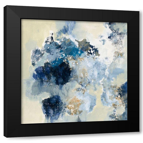 Indigo Monotype Black Modern Wood Framed Art Print by Vassileva, Silvia