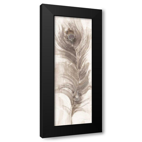 Neutral Eyed Feathers II Black Modern Wood Framed Art Print by Hristova, Albena