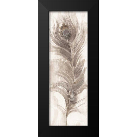 Neutral Eyed Feathers II Black Modern Wood Framed Art Print by Hristova, Albena