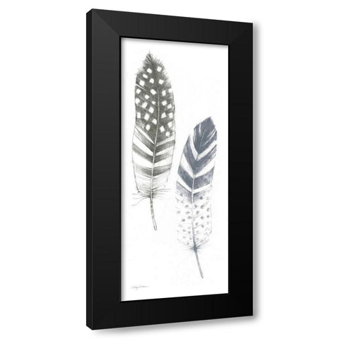 Feather Sketches VIII Blue Gray Black Modern Wood Framed Art Print with Double Matting by Tillmon, Avery