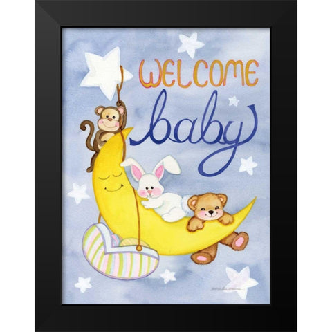 Welcome Baby Black Modern Wood Framed Art Print by McKenna, Kathleen Parr
