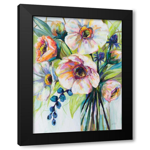 Pretty Poppies Black Modern Wood Framed Art Print by Vertentes, Jeanette
