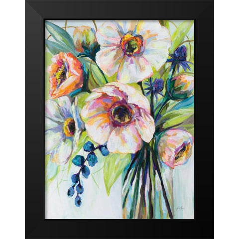 Pretty Poppies Black Modern Wood Framed Art Print by Vertentes, Jeanette