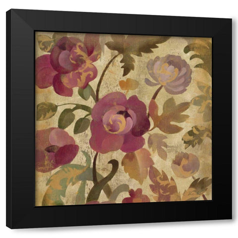 Shimmering Garden I Black Modern Wood Framed Art Print by Vassileva, Silvia