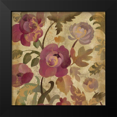 Shimmering Garden I Black Modern Wood Framed Art Print by Vassileva, Silvia