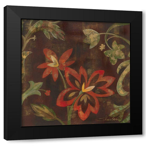 Composition on Umber II Black Modern Wood Framed Art Print with Double Matting by Vassileva, Silvia
