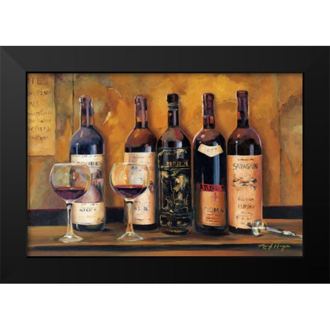 Cellar Reds Black Modern Wood Framed Art Print by Hageman, Marilyn