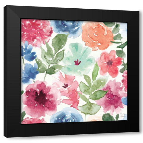Bohemian Vibes Pattern IA Black Modern Wood Framed Art Print by June, Dina