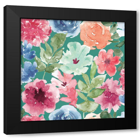 Bohemian Vibes Pattern IB Black Modern Wood Framed Art Print by June, Dina