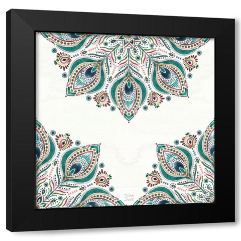 Bohemian Vibes Pattern VIIA Black Modern Wood Framed Art Print with Double Matting by June, Dina