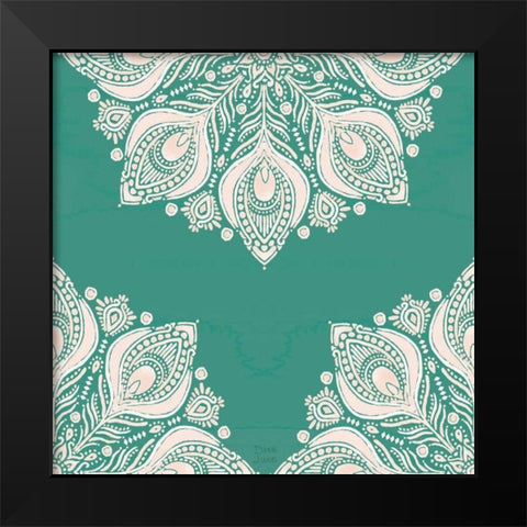Bohemian Vibes Pattern VIIG Black Modern Wood Framed Art Print by June, Dina