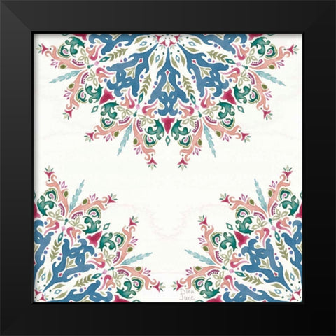 Bohemian Vibes Pattern VIIIA Black Modern Wood Framed Art Print by June, Dina