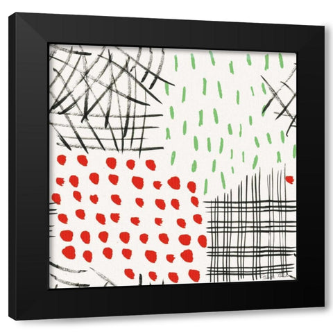 Neighborhood Holiday Pattern II Black Modern Wood Framed Art Print with Double Matting by Zaman, Farida