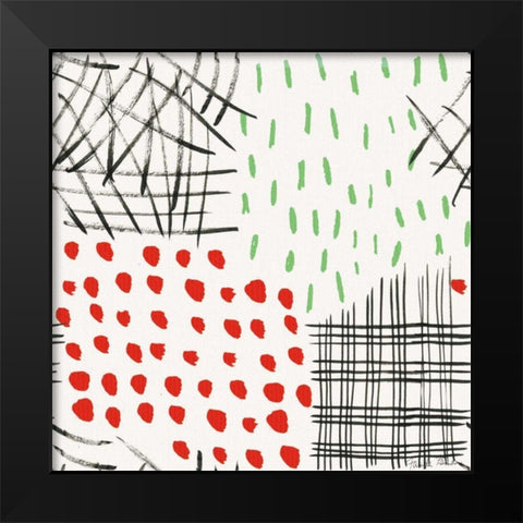 Neighborhood Holiday Pattern II Black Modern Wood Framed Art Print by Zaman, Farida