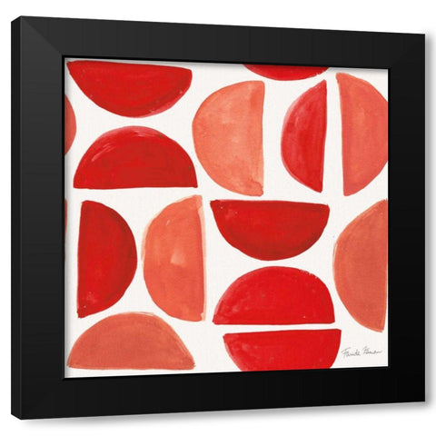 Neighborhood Holiday Pattern IIIA Black Modern Wood Framed Art Print with Double Matting by Zaman, Farida