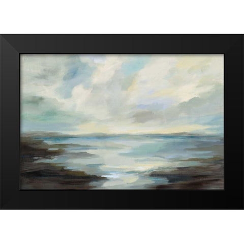Northern Lagoon Black Modern Wood Framed Art Print by Vassileva, Silvia