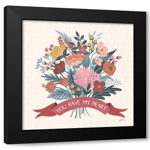 Love Letters XI Black Modern Wood Framed Art Print by Marshall, Laura