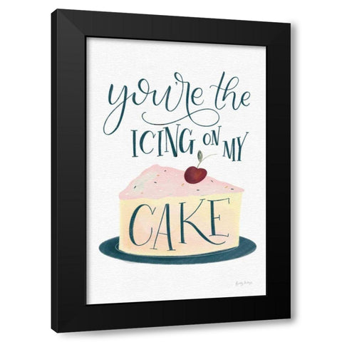 Icing On My Cake Black Modern Wood Framed Art Print with Double Matting by Thorns, Becky