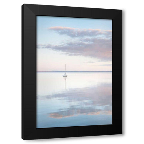 Sailboat in Bellingham Bay II Black Modern Wood Framed Art Print with Double Matting by Majchrowicz, Alan