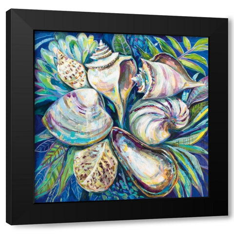 Tropical Black Modern Wood Framed Art Print by Vertentes, Jeanette