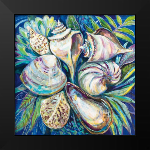Tropical Black Modern Wood Framed Art Print by Vertentes, Jeanette