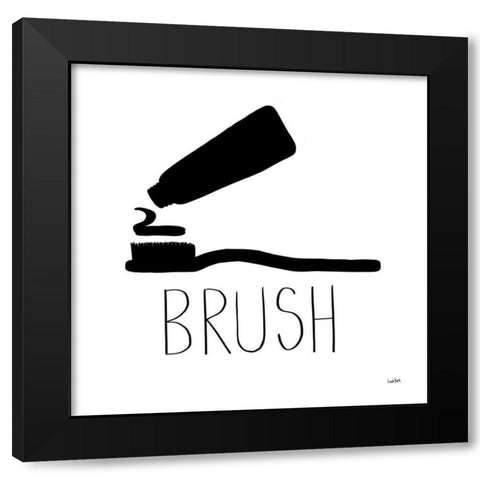 Bathroom Etiquette VI Black Modern Wood Framed Art Print by York, Leah