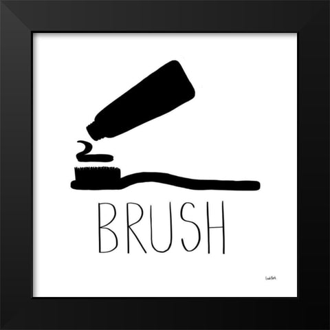 Bathroom Etiquette VI Black Modern Wood Framed Art Print by York, Leah