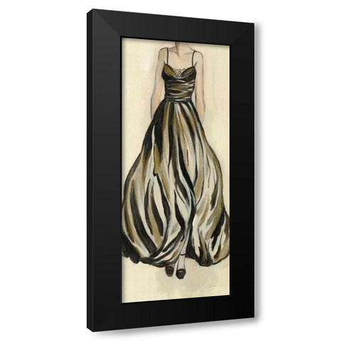 Evening Gown III Crop Black Modern Wood Framed Art Print with Double Matting by Vassileva, Silvia