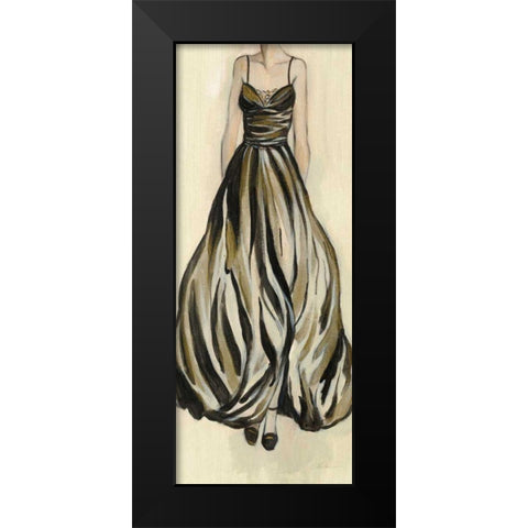 Evening Gown III Crop Black Modern Wood Framed Art Print by Vassileva, Silvia